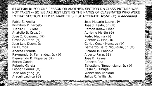 UP High Class 1950 - Section D